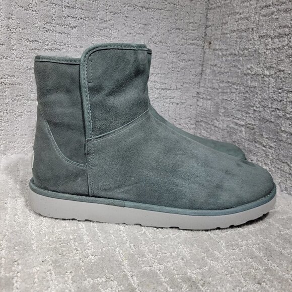 UGG Abree Women's Size 12 US Green Suede Leather Side Zip Mini Boots 1016548 - Picture 4 of 11